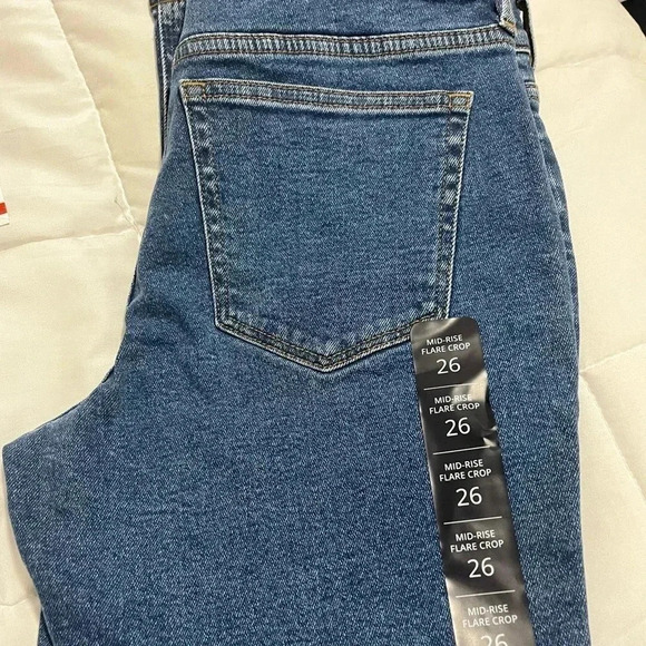 J Crew Jeans Flare Cropped Midrise All Day Stretch Denim Blue NWT Size 26 - Picture 9 of 12